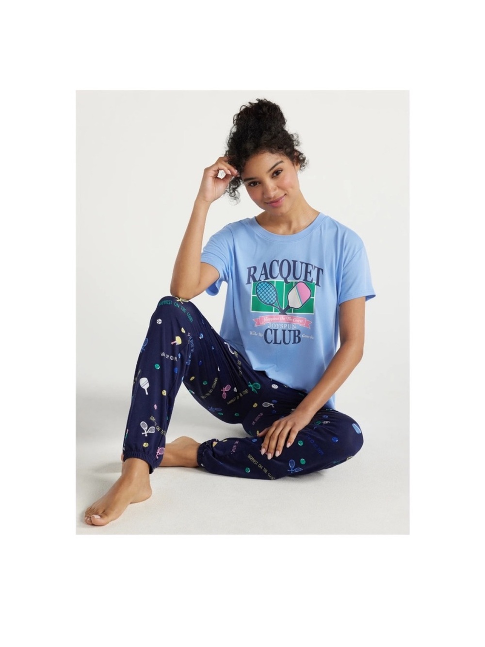 Kids Blue 'Racquet Club' Pajama Set